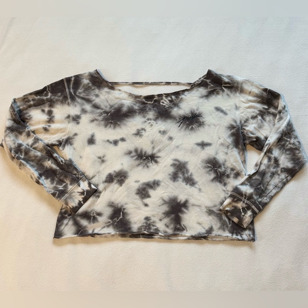 Victoria's Secret Black and White Tie-Dye Long Sleeve (Small)